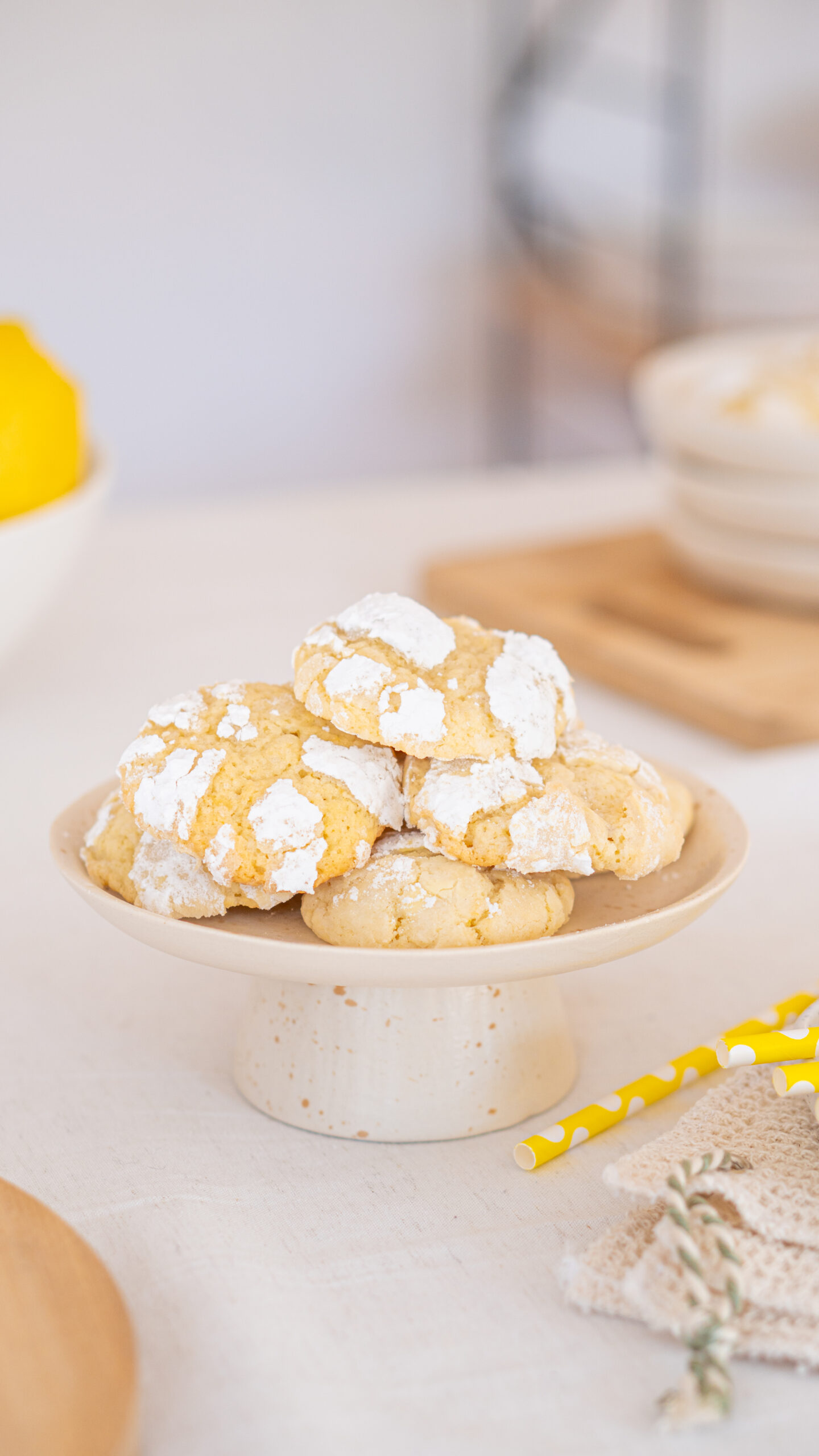 Lemon Crinkle Cookies Galletas craqueladas de limón La cocina de Calu