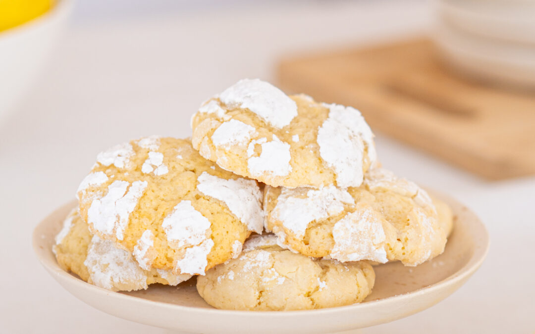 Lemon Crinkle Cookies | Galletas craqueladas de limón