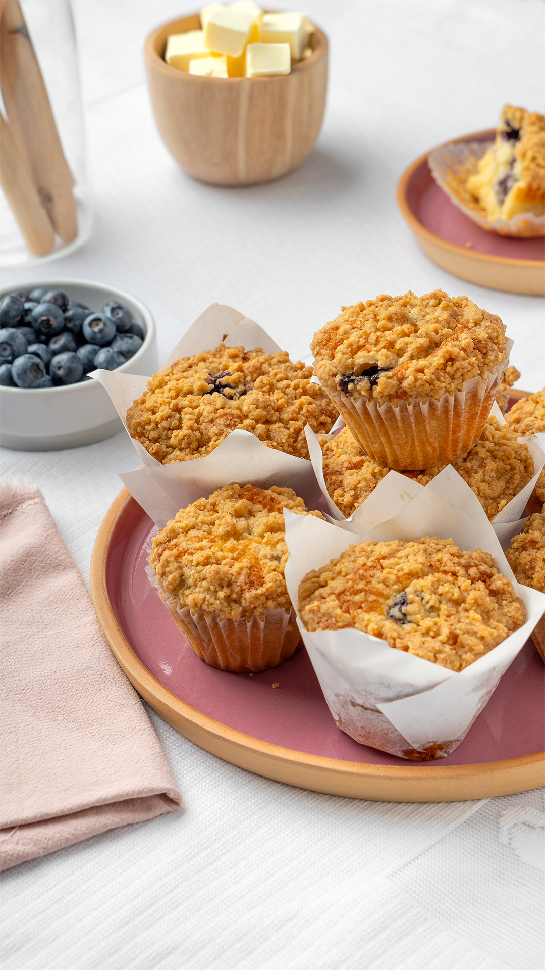 Muffins de Arándanos con Crumble | Húmedos y Crocantes