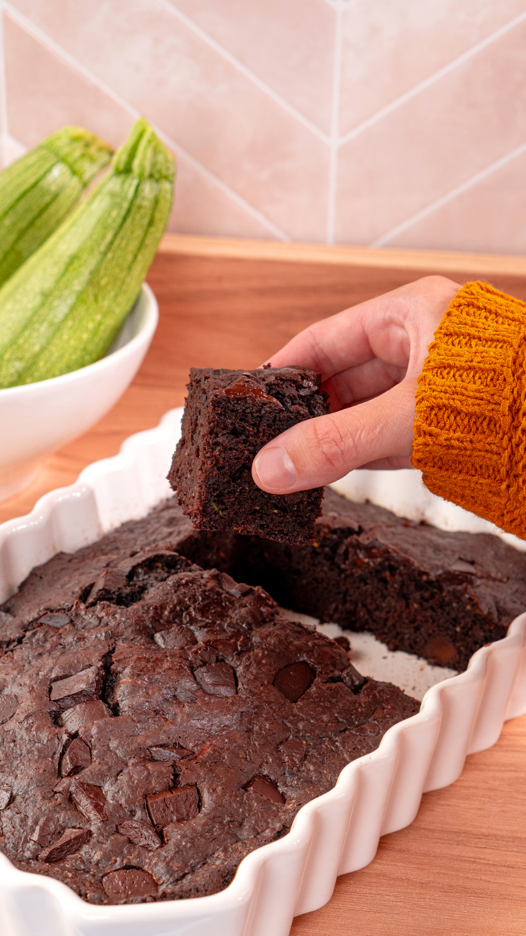 Cuadrados de Chocolate y Zucchini | Sin Gluten y Sin Lactosa